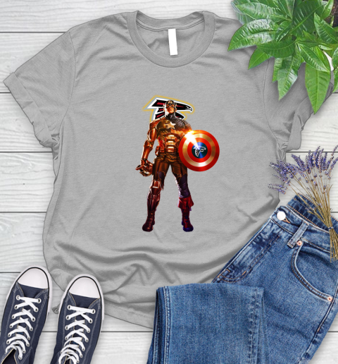 NFL Captain America Marvel Avengers Endgame Football Sports Atlanta Falcons Women's T-Shirt 5
