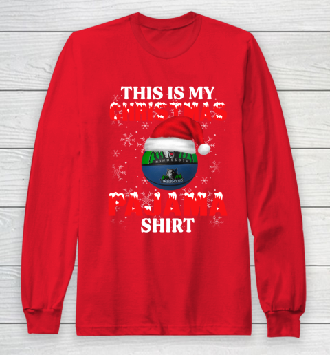 Minnesota Timberwolves This Is My Christmas Pajama Shirt NBA Long Sleeve T-Shirt 7