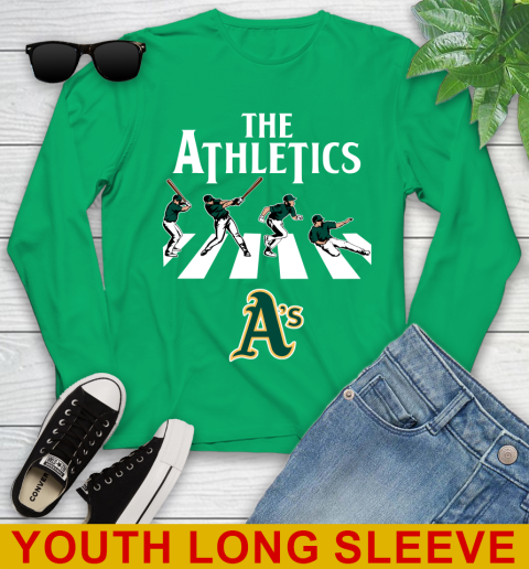 MLB Baseball Oakland Athletics The Beatles Rock Band Shirt Youth Long Sleeve 7