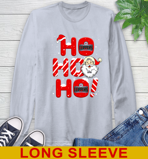 LA Clippers NBA Basketball Ho Ho Ho Santa Claus Merry Christmas Shirt Long Sleeve T-Shirt 6