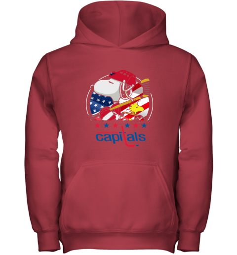 7ruv washington capitals snoopy and woodstock nhl youth hoodie 43 front red