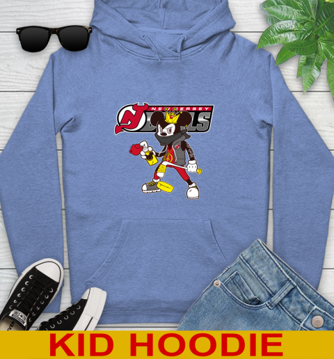 New Jersey Devils NHL Hockey Mickey Peace Sign Sports Youth Hoodie 12