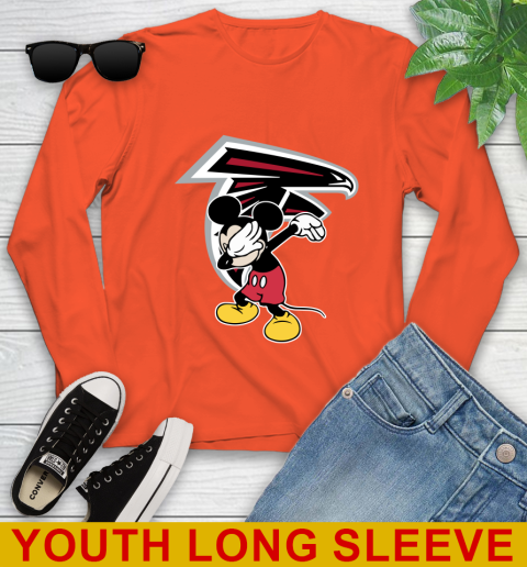 Atlanta Falcons NFL Football Dabbing Mickey Disney Sports Youth Long Sleeve 4