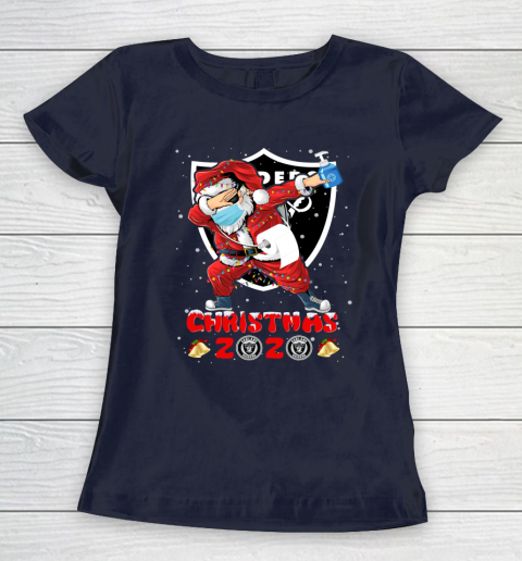 Oakland Raiders Funny Santa Claus Dabbing Christmas 2020 NFL Women's T-Shirt 2