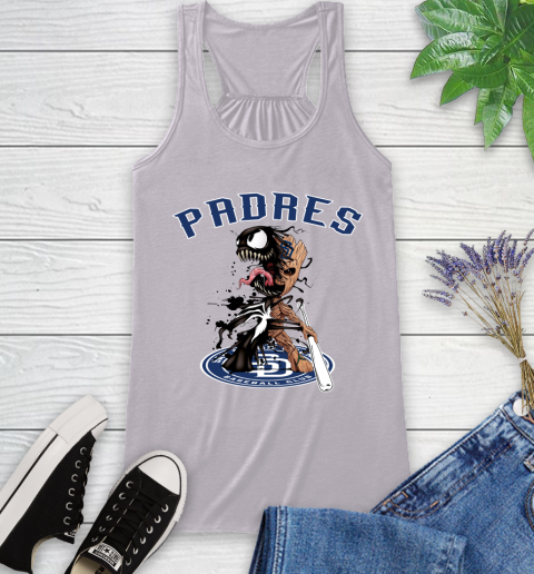 MLB San Diego Padres Baseball Venom Groot Guardians Of The Galaxy Racerback Tank 5