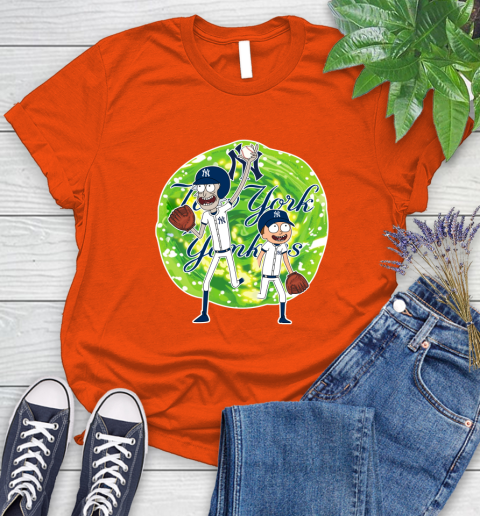 MLB New York Yankees Rick And Morty Baseball Sports Women's T-Shirt 4