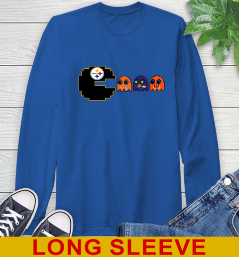 Pittsburgh Steelers NFL Football Pac Man Champion Long Sleeve T-Shirt 9