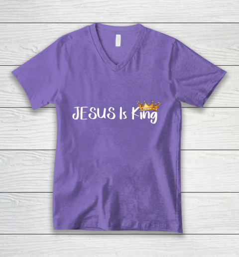 Jesus Is King Shirt Religious Christian V-Neck T-Shirt 8