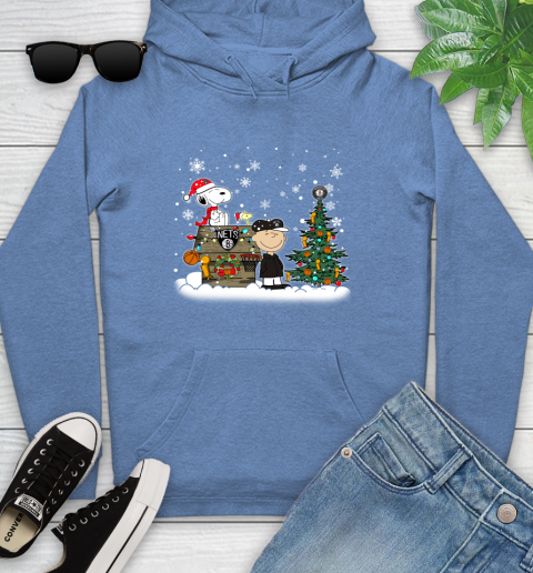 Brooklyn Nets NBA Basketball Christmas The Peanuts Movie Snoopy Championship Youth Hoodie 13