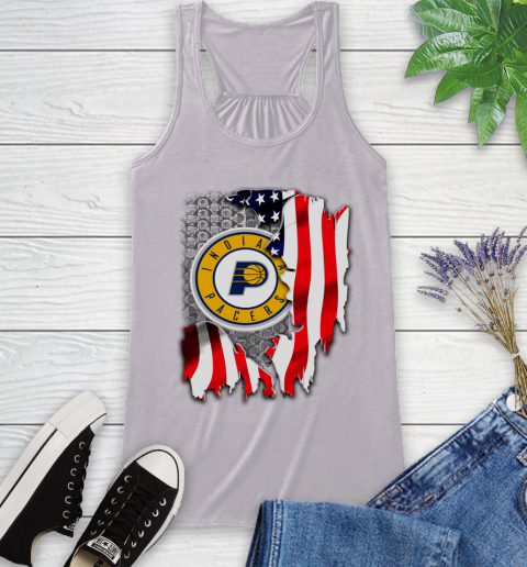 Indiana Pacers NBA Basketball American Flag Racerback Tank 4