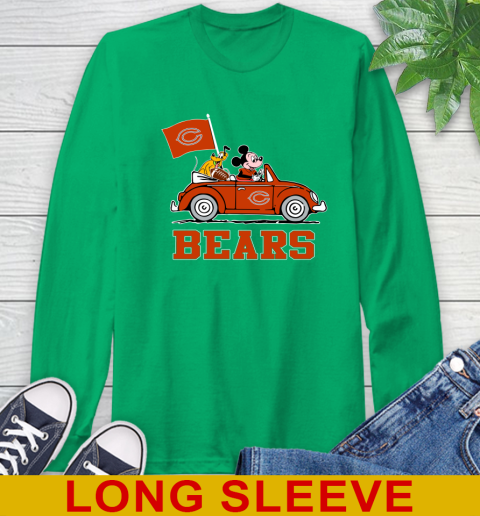 NFL Football Chicago Bears Pluto Mickey Driving Disney Shirt Long Sleeve T-Shirt 7