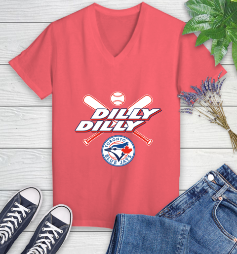 MLB Toronto Blue Jays Dilly Dilly Baseball Sports Women's V-Neck T-Shirt 6
