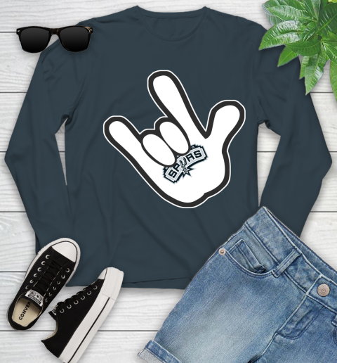 San Antonio Spurs NBA Basketball Mickey Rock Hand Disney Youth Long Sleeve 8