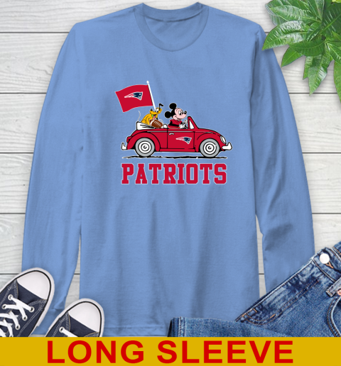 NFL Football New England Patriots Pluto Mickey Driving Disney Shirt Long Sleeve T-Shirt 11