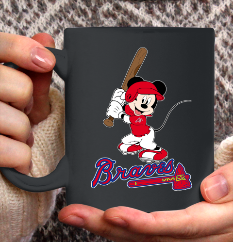 MLB Baseball Atlanta Braves Cheerful Mickey Mouse Shirt Ceramic Mug 11oz
