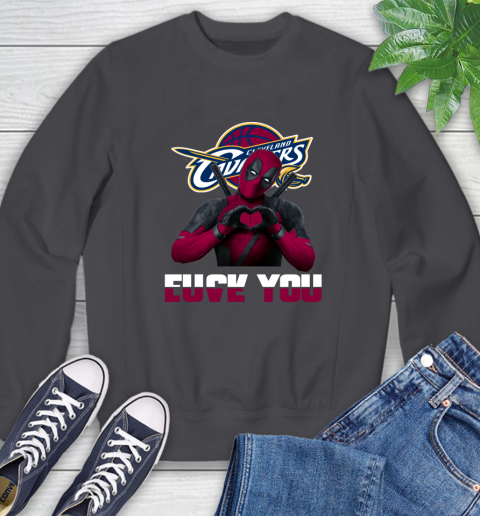 NBA Cleveland Cavaliers Deadpool Love You Fuck You Basketball Sports Sweatshirt 6