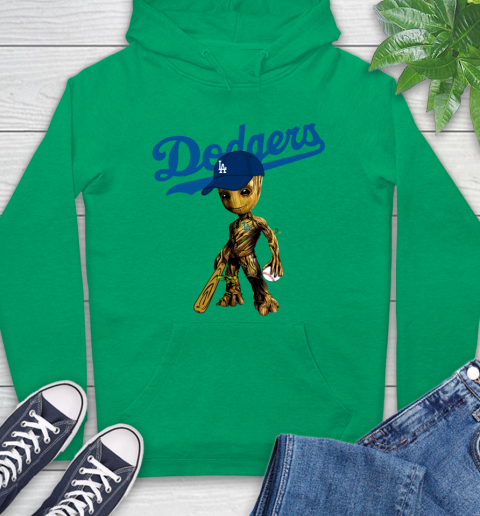 MLB Los Angeles Dodgers Groot Guardians Of The Galaxy Baseball Hoodie 8