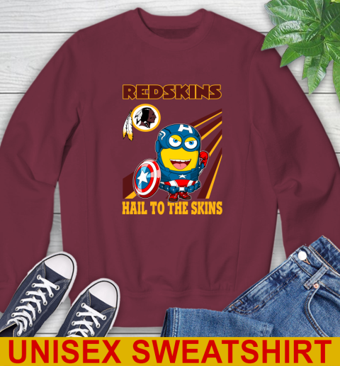 NFL Football Washington Redskins Captain America Marvel Avengers Minion Hail To The Skín Shirt Sweatshirt 6