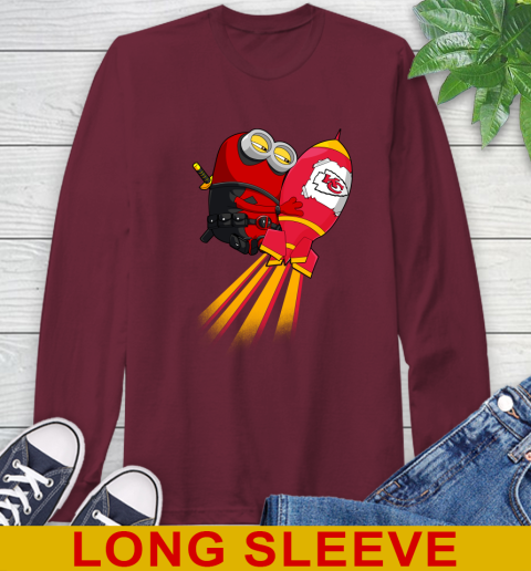 NFL Football Kansas City Chiefs Deadpool Minion Marvel Shirt Long Sleeve T-Shirt 7