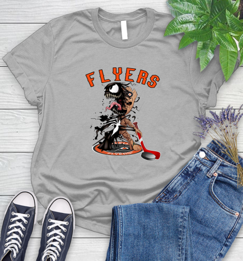 NHL Philadelphia Flyers Hockey Venom Groot Guardians Of The Galaxy Women's T-Shirt 5