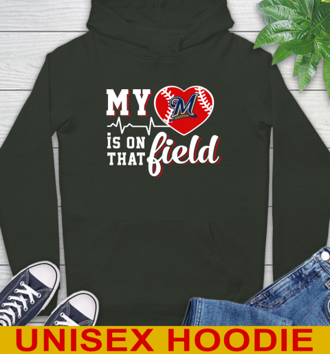 MLB My Heart Is On That Field Baseball Sports Milwaukee Brewers Hoodie 12