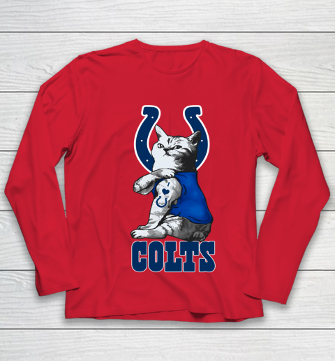 NFL Football My Cat Loves Indianapolis Colts Youth Long Sleeve 8