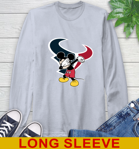 Houston Texans NFL Football Dabbing Mickey Disney Sports Long Sleeve T-Shirt 6
