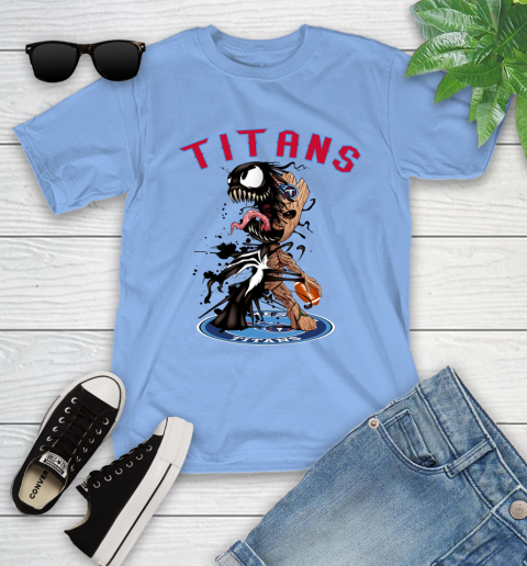 NFL Tennessee Titans Football Venom Groot Guardians Of The Galaxy Youth T-Shirt 11