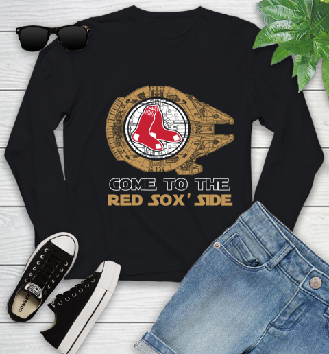 MLB Come To The Boston Red Sox Side Star Wars Baseball Sports Youth Long Sleeve