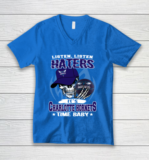 Listen Haters It is HORNETS Time Baby NBA V-Neck T-Shirt 5