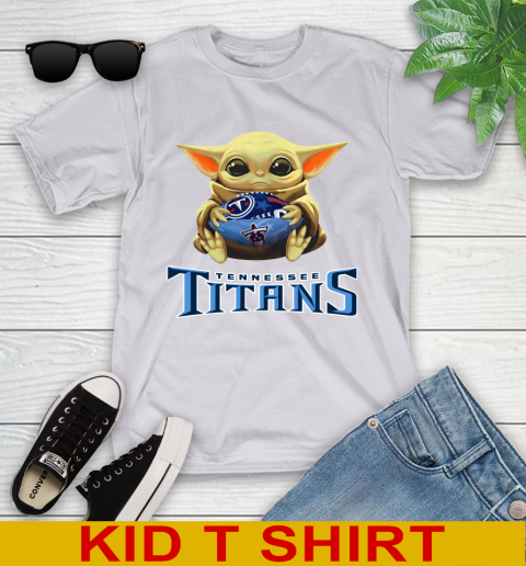 NFL Football Tennessee Titans Baby Yoda Star Wars Shirt Youth T-Shirt 5