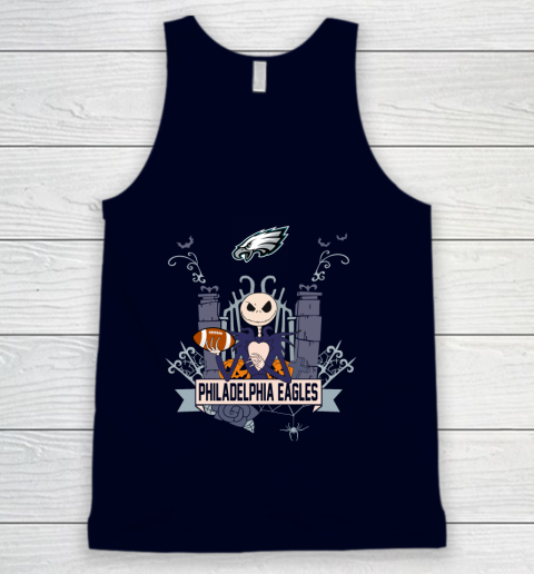NFL Philadelphia Eagles Football Jack Skellington Halloween Tank Top 2