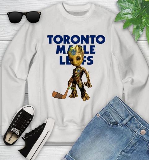 Toronto Maple Leafs NHL Hockey Groot Marvel Guardians Of The Galaxy Youth Sweatshirt