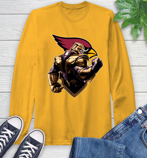 NFL Thanos Avengers Endgame Football Sports Arizona Cardinals Long Sleeve T-Shirt 3