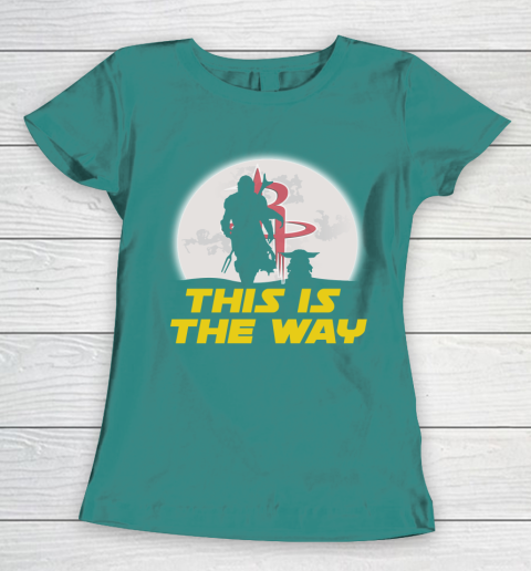 Houston Rockets NBA Basketball Star Wars Yoda And Mandalorian This Is The Way Women's T-Shirt 10