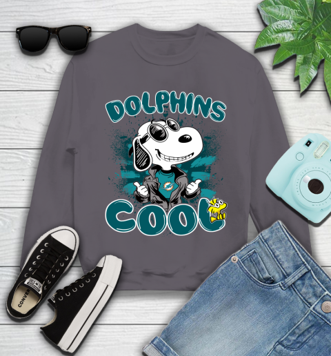NFL Football Miami Dolphins Cool Snoopy Shirt Youth Sweatshirt 4