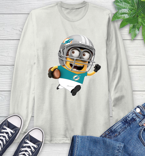 NFL Miami Dolphins Minions Disney Football Sports Long Sleeve T-Shirt 12