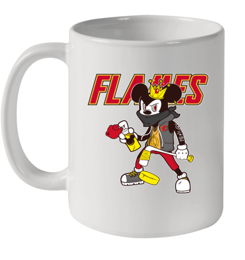 Calgary Flames NHL Hockey Mickey Peace Sign Sports Ceramic Mug 11oz