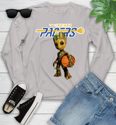 Indiana Pacers NBA Basketball Groot Marvel Guardians Of The Galaxy Youth Long Sleeve 12