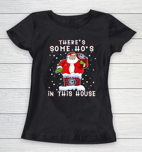 New England Patriots Christmas There Is Some Hos In This House Santa Stuck In The Chimney NFL Women's T-Shirt