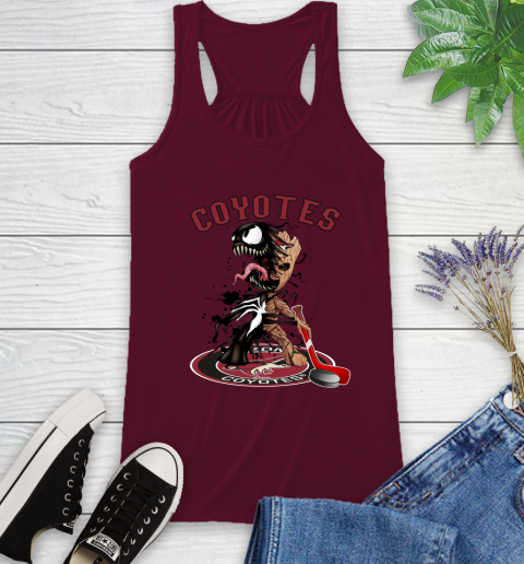 NHL Arizona Coyotes Hockey Venom Groot Guardians Of The Galaxy Racerback Tank 3
