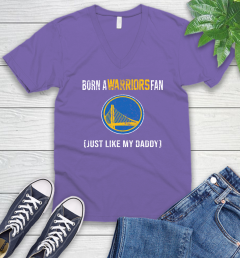 NBA Golden State Warriors Loyal Fan Just Like My Daddy Basketball Shirt V-Neck T-Shirt 8