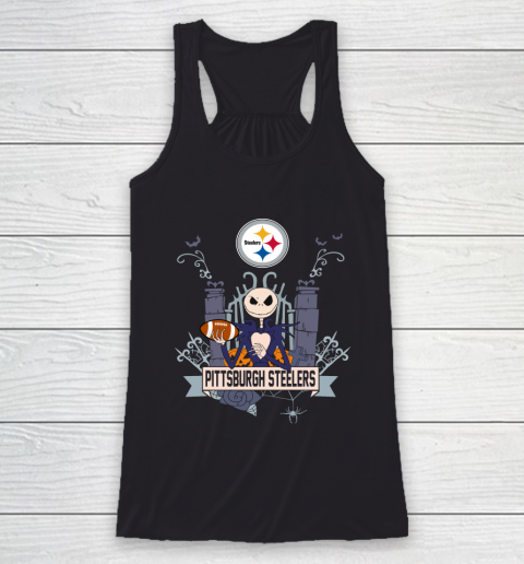 NFL Pittsburgh Steelers Football Jack Skellington Halloween Racerback Tank
