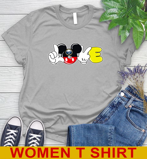 Buffalo Sabres NHL Hockey Love Mickey Disney Sports Women's T-Shirt 5