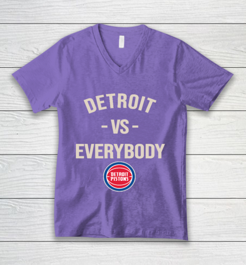 Detroit Pistons Vs Everybody V-Neck T-Shirt 8