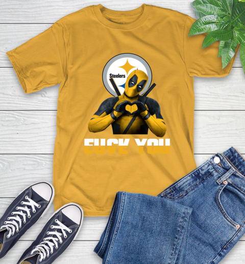 NHL Pittsburgh Steelers Deadpool Love You Fuck You Football Sports T-Shirt 2