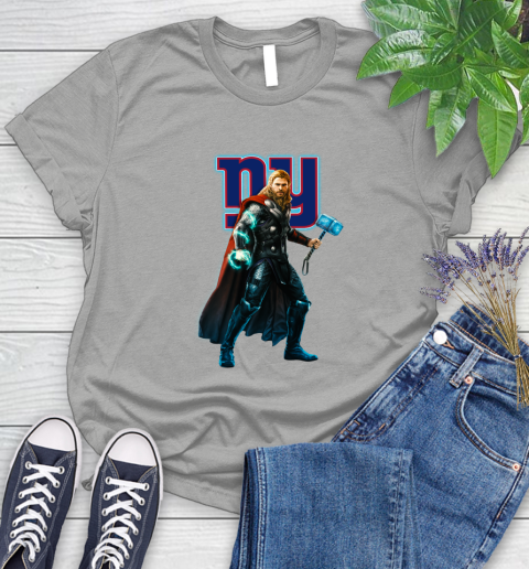 NFL Thor Avengers Endgame Football New York Giants Women's T-Shirt 10