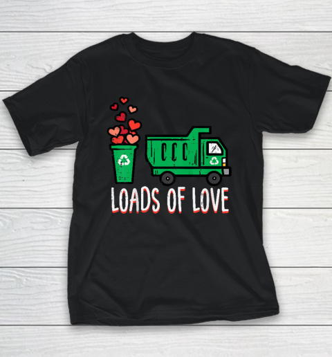 Kids Valentines Day Garbage Truck Loads Of Love Youth T-Shirt