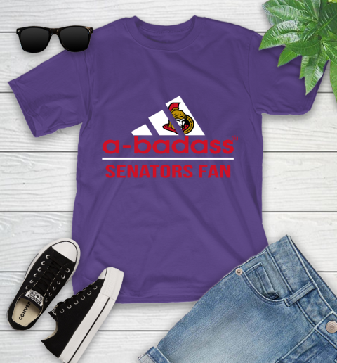 NHL A Badass Ottawa Senators Fan Adidas Hockey Sports Youth T-Shirt 3