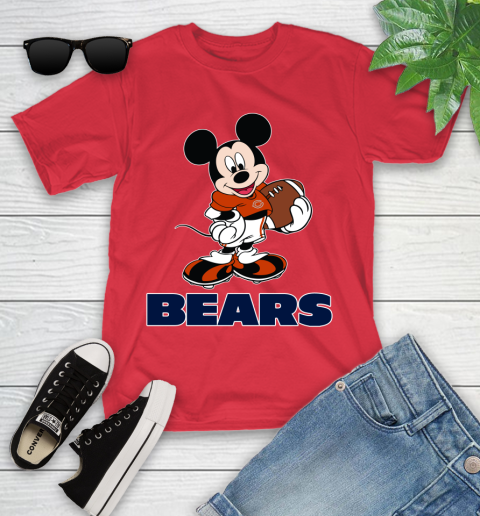 NFL Football Chicago Bears Cheerful Mickey Mouse Shirt Youth T-Shirt 10